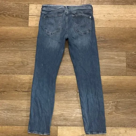 Anthropologie Pilcro Slim Boyfriend Crop Jeans Women's Size 27 Distressed Boho - Picture 7 of 13